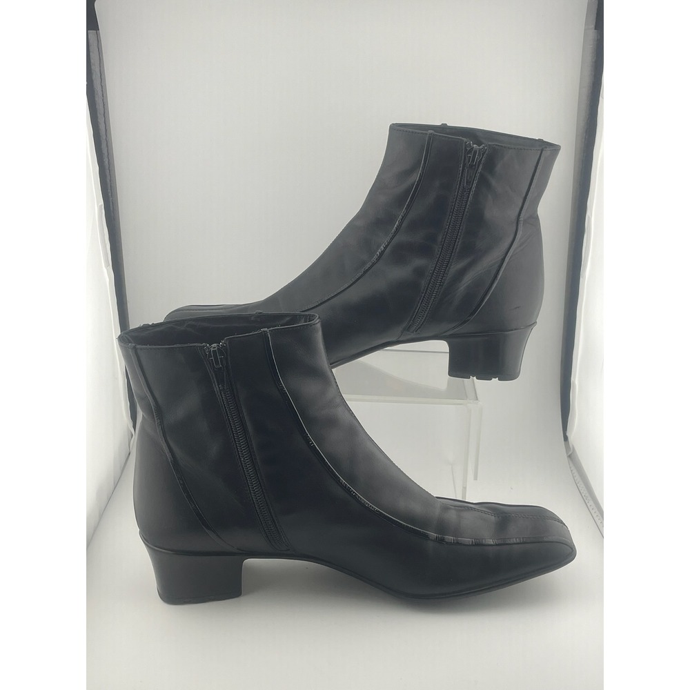 Sesto Meucci vintage 90's architectural black leather‎ boots Italy sz 10.5